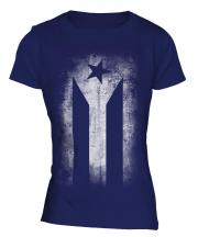 Cuban Flag Faded Print Ladies T-Shirt