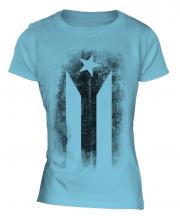 Cuban Flag Faded Print Ladies T-Shirt