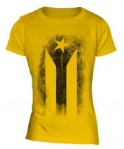 Cuban Flag Faded Print Ladies T-Shirt