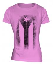 Cuban Flag Faded Print Ladies T-Shirt