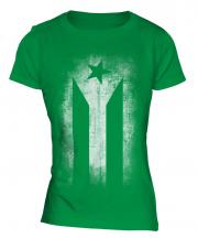 Cuban Flag Faded Print Ladies T-Shirt