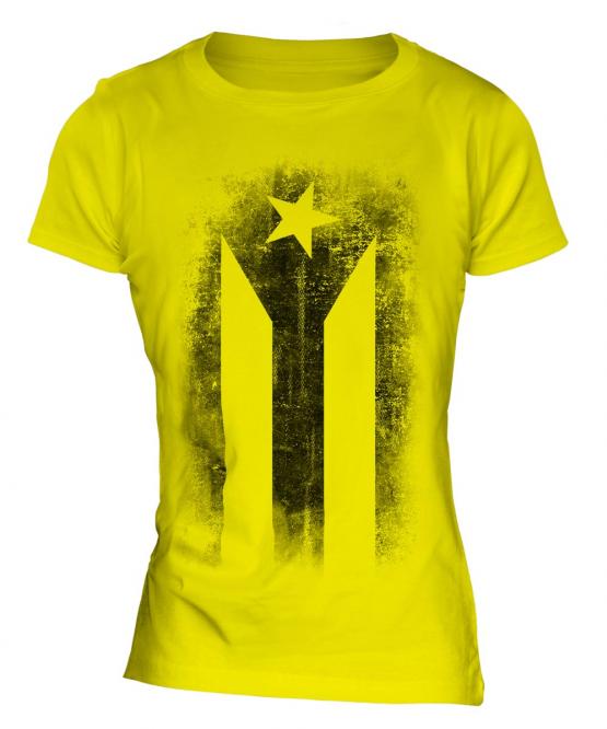 Cuban Flag Faded Print Ladies T-Shirt