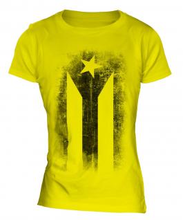 Cuban Flag Faded Print Ladies T-Shirt