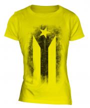 Cuban Flag Faded Print Ladies T-Shirt