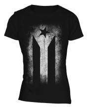 Cuban Flag Faded Print Ladies T-Shirt