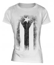 Cuban Flag Faded Print Ladies T-Shirt