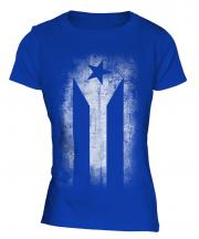 Cuban Flag Faded Print Ladies T-Shirt