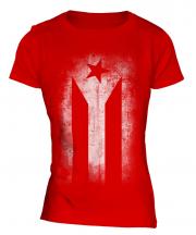 Cuban Flag Faded Print Ladies T-Shirt