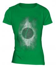 Brazil Flag Faded Print Ladies T-Shirt