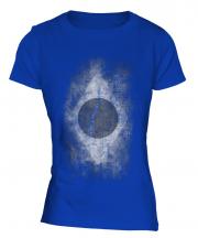 Brazil Flag Faded Print Ladies T-Shirt