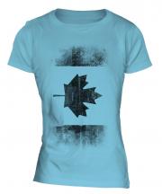 Canadian Flag Faded Print Ladies T-Shirt