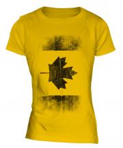 Canadian Flag Faded Print Ladies T-Shirt