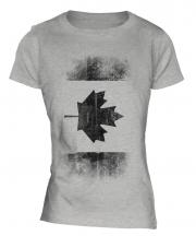Canadian Flag Faded Print Ladies T-Shirt