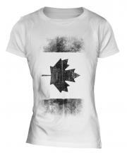 Canadian Flag Faded Print Ladies T-Shirt