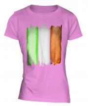 Ireland Flag Watercolour Ladies T-Shirt