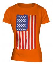 Stars And Stripes Painted Flag Ladies T-Shirt