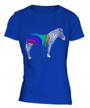 Rainbow Painted Zebra Ladies T-Shirt