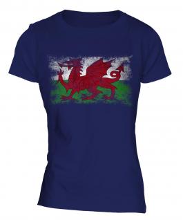 Wales Distressed Flag Ladies T-Shirt