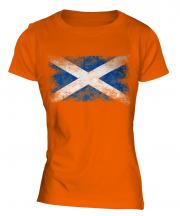 Scotland Distressed Flag Ladies T-Shirt