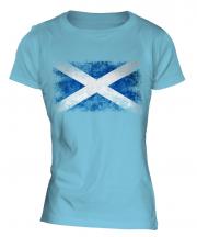 Scotland Distressed Flag Ladies T-Shirt