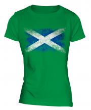 Scotland Distressed Flag Ladies T-Shirt