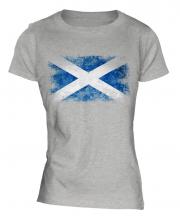 Scotland Distressed Flag Ladies T-Shirt