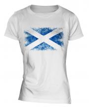 Scotland Distressed Flag Ladies T-Shirt