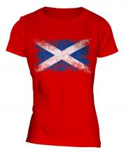 Scotland Distressed Flag Ladies T-Shirt