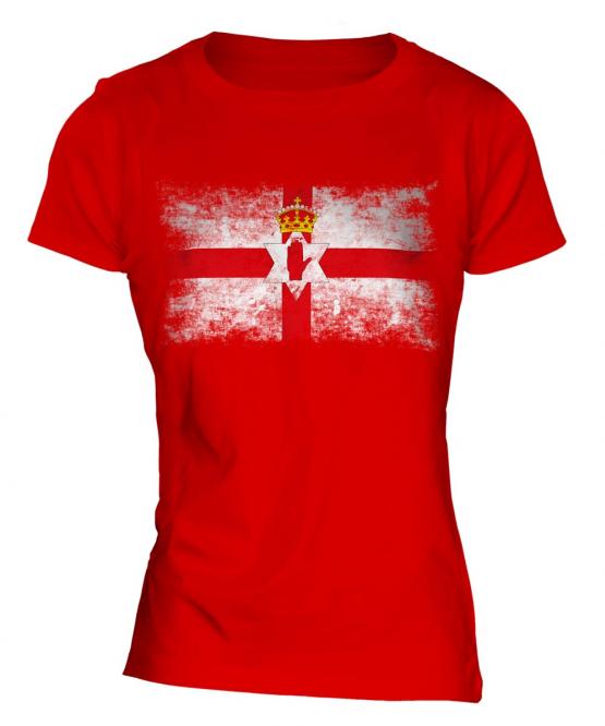 Northern Ireland Distressed Flag Ladies T-Shirt