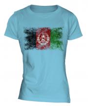 Afghanistan Distressed Flag Ladies T-Shirt