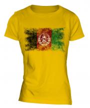 Afghanistan Distressed Flag Ladies T-Shirt