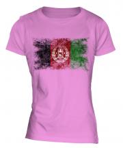 Afghanistan Distressed Flag Ladies T-Shirt