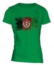Afghanistan Distressed Flag Ladies T-Shirt