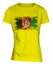 Afghanistan Distressed Flag Ladies T-Shirt