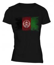 Afghanistan Distressed Flag Ladies T-Shirt