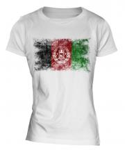Afghanistan Distressed Flag Ladies T-Shirt