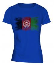 Afghanistan Distressed Flag Ladies T-Shirt