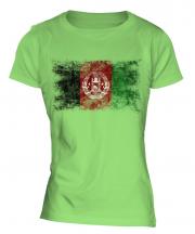 Afghanistan Distressed Flag Ladies T-Shirt