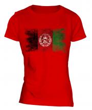 Afghanistan Distressed Flag Ladies T-Shirt