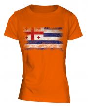 Ajaria Distressed Flag Ladies T-Shirt