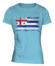 Ajaria Distressed Flag Ladies T-Shirt