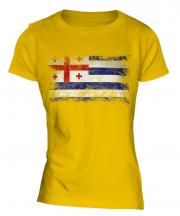 Ajaria Distressed Flag Ladies T-Shirt