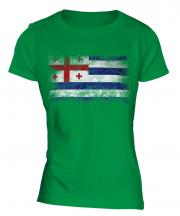 Ajaria Distressed Flag Ladies T-Shirt