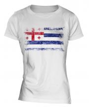 Ajaria Distressed Flag Ladies T-Shirt