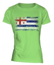 Ajaria Distressed Flag Ladies T-Shirt