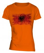 Albania Distressed Flag Ladies T-Shirt