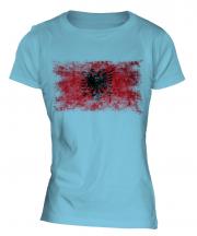 Albania Distressed Flag Ladies T-Shirt