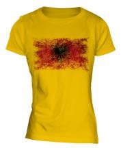 Albania Distressed Flag Ladies T-Shirt