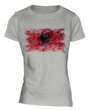 Albania Distressed Flag Ladies T-Shirt