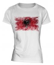 Albania Distressed Flag Ladies T-Shirt